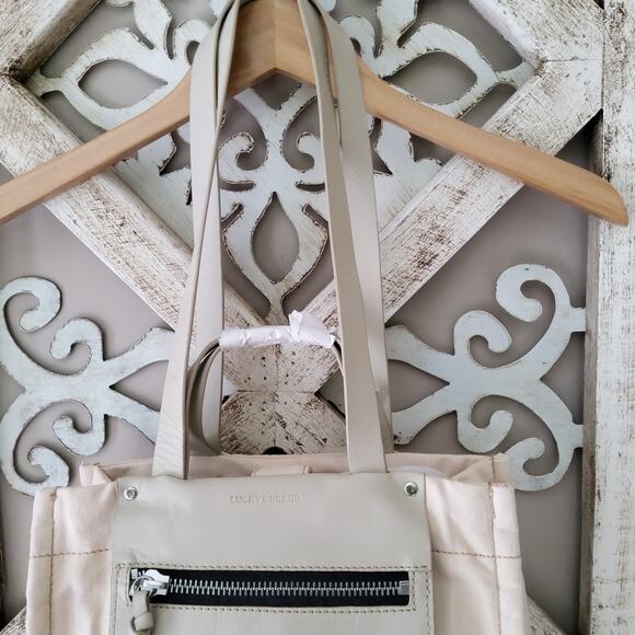 Lucky Brand Soue Top Handle Shoulder Strap Twill Canvas Tote Bag in Blue Tie Dye - Picture 5 of 11